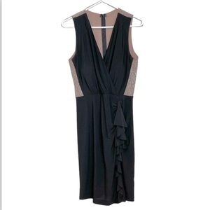 Celavie sleeveless studded and pleated midi sheath dress